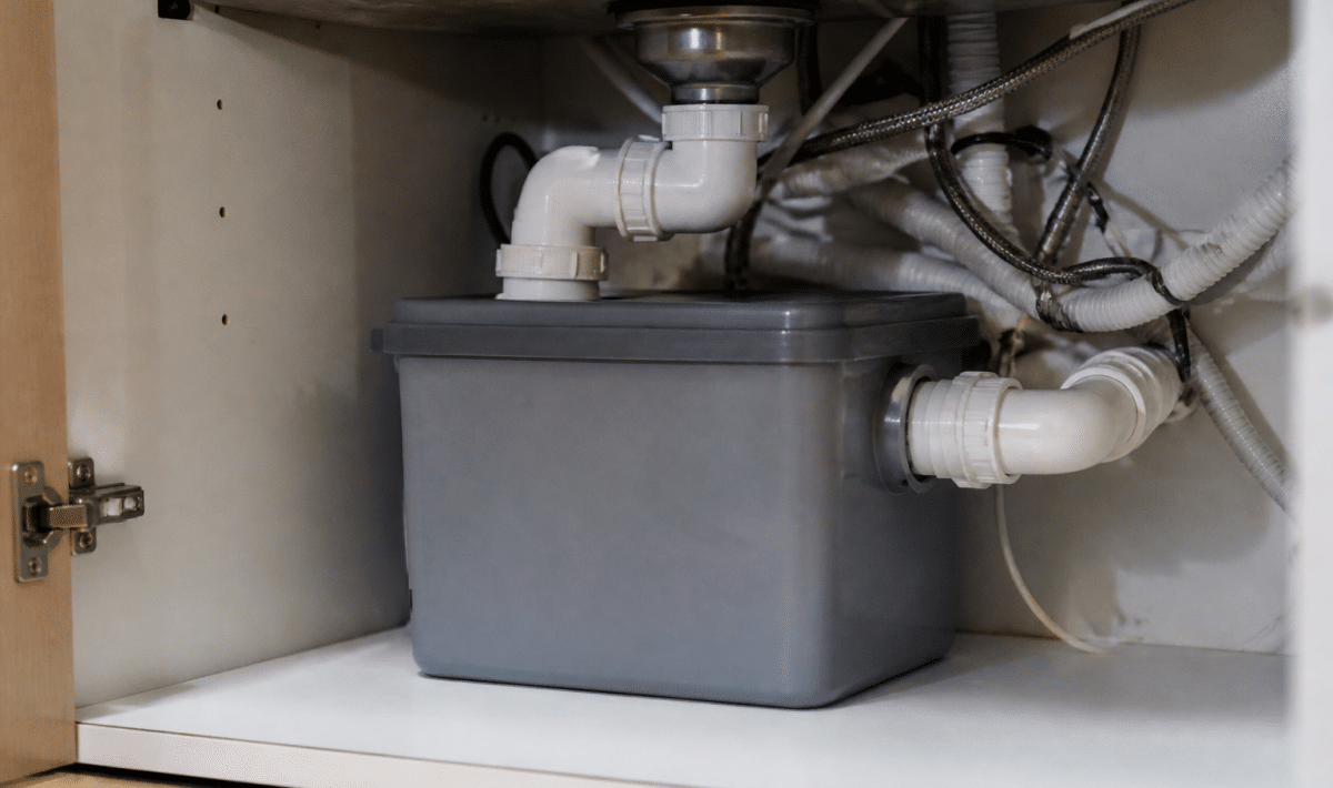 Bac collecteur gris install sous tuyauterie cuisine maison