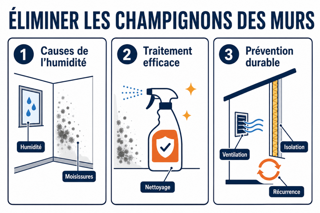 Éliminer les champignons des murs