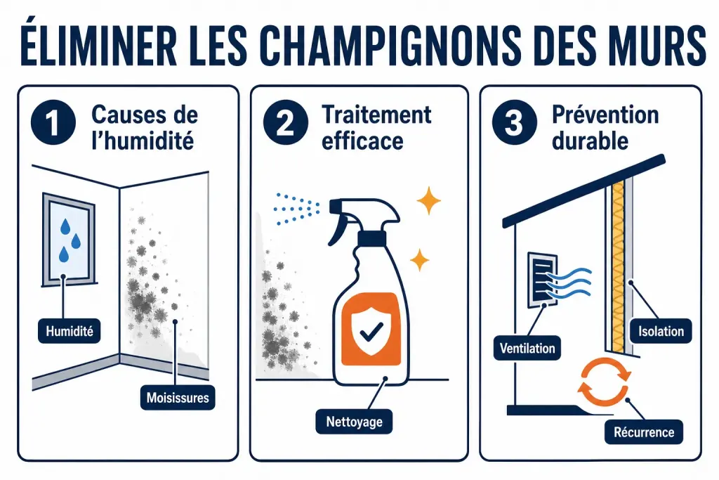 Éliminer les champignons des murs