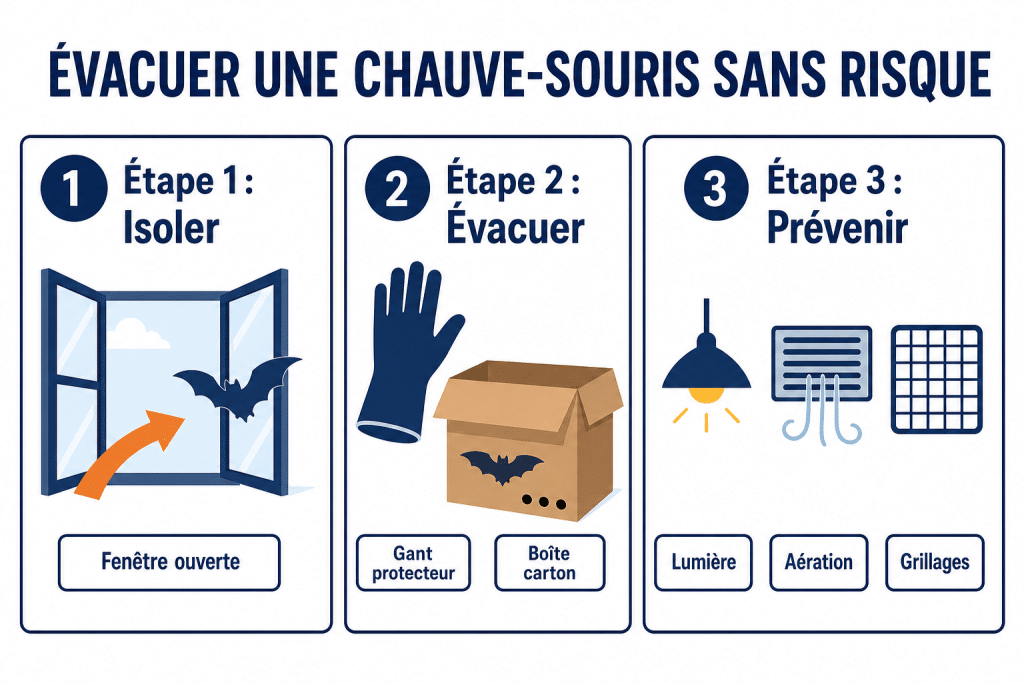 Évacuer une chauve-souris sans risque