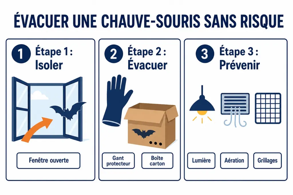Évacuer une chauve-souris sans risque