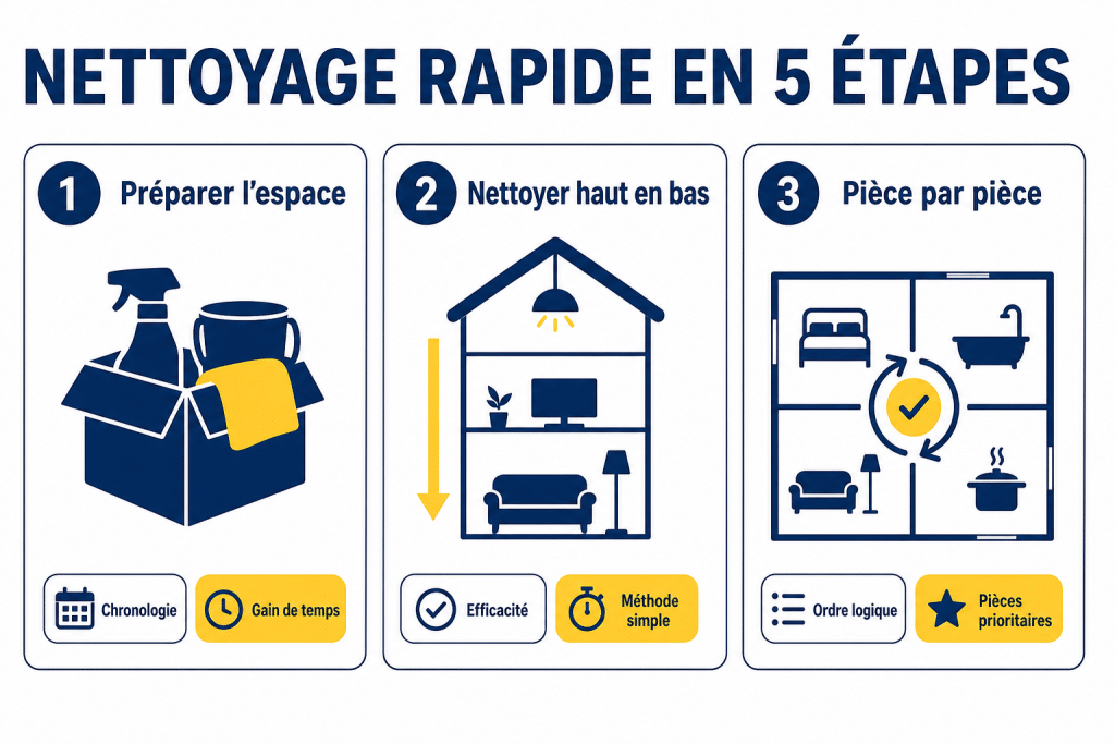Nettoyage rapide en 5 étapes