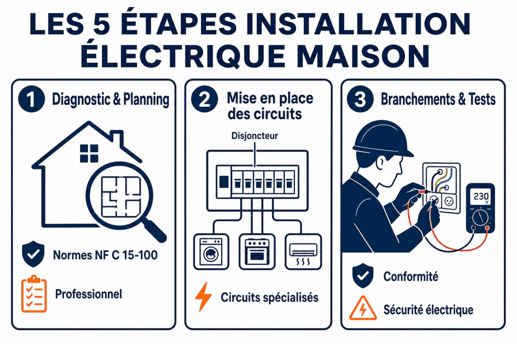 Les 5 étapes installation électrique maison
