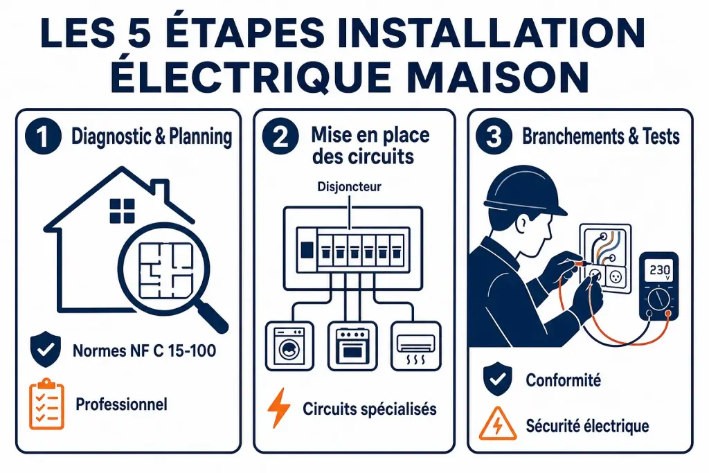 Les 5 étapes installation électrique maison