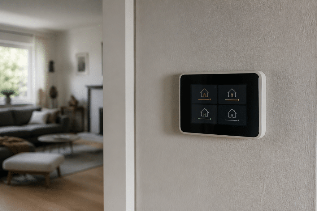 Thermostat mural affichant differentes temperatures pour chaque piece